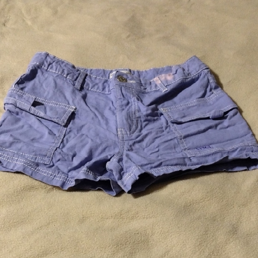 Madden Girl Blue Cargo Shorts Relaxed Fit